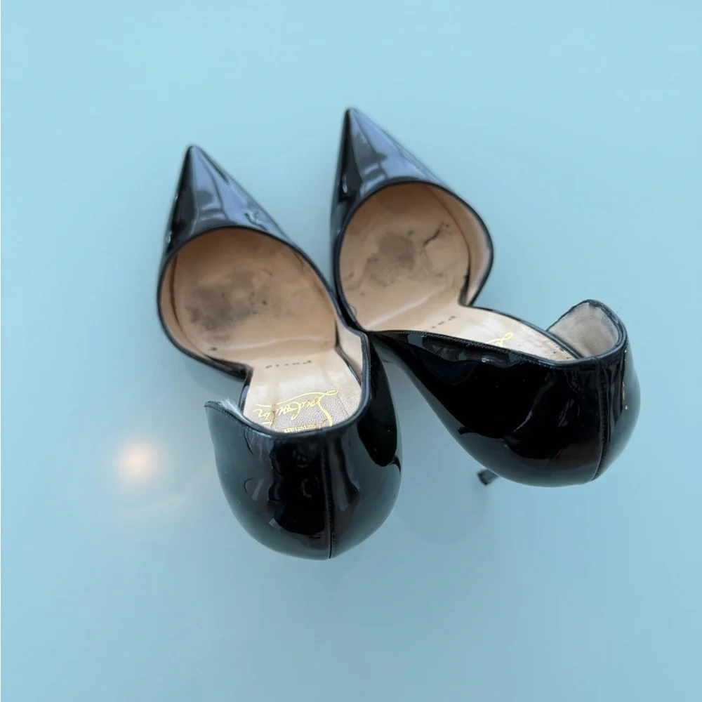 Christian Louboutin Black Patent Leather Pumps - Picture 2 of 6
